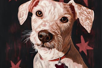 drawing custom pet portraits, cats, dogs