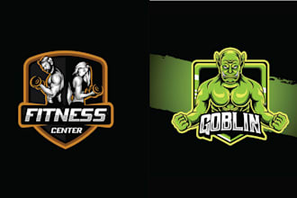 create esport gaming mascot fitness logo