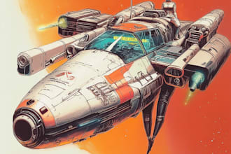 make best sci fi art spaceship or any design for you