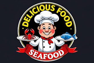 create restaurant,fast food,seafood and cafe logo
