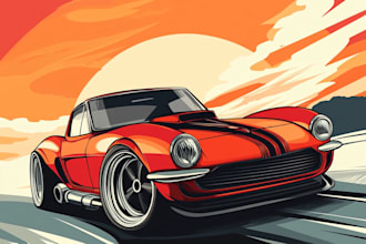 create premium car art and vector poster design