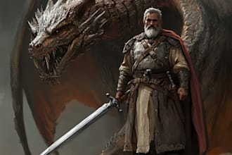 create dnd art and d and d character for you