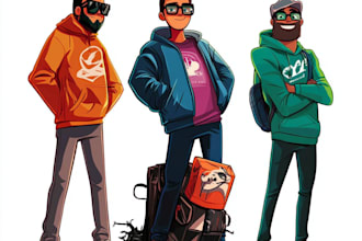 design custom cartoon character, mascot