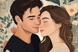 create amazing couple portrait illustration from your photo