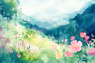 do  custom watercolor portrait with background