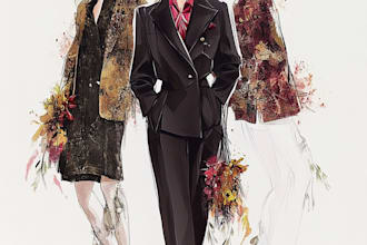 draw a fashion or editorial illustration, sketch, commercial