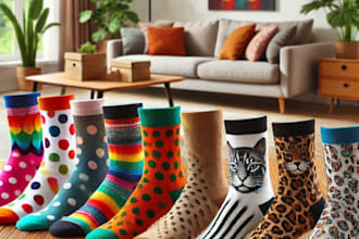 give you a premade sock designs