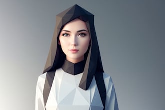create a low poly illustrations portraits form photos