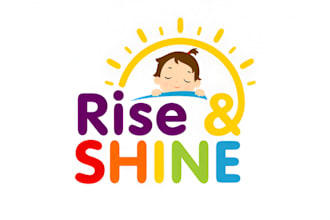 make modern day care school kids child care logo and any graphic design