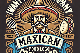 do wonderful maxican food vintage logo design with 1 day delivery