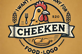 do make cheaken food vintage logo design with express delivery