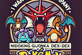 do awesome nido king gijinka dex png pokémon vintage logo design