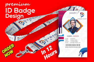 design premium id card, press pass, lanyard or any badge