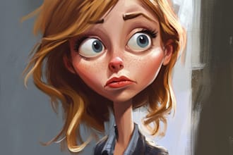 draw halfbody full color caricature