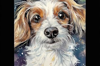 drawing custom pet portraits, cats, dogs