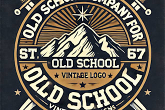 do amazing old school vintage logo designs with unlimited review