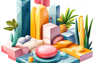 draw a detail line art of your product