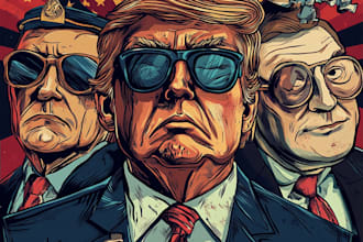 create professional editorial and political cartoon