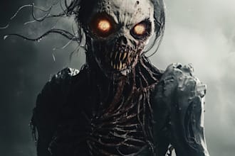 draw fantasy horror art illustration or dark creepy