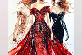 draw a fashion illustration or sketch art for you