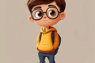 draw a digital cartoon character