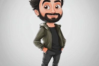 draw cartoon avatar, cartoon character, caricature, logo