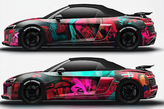 create car wrap design, racing car wrap design,