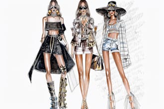 make a fashion illustration art for you