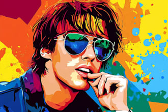 create a unique pop art and street graffiti style modern