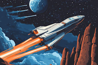 make a spaceship illustration, sci fi art