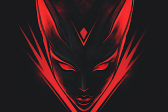 create unique fantasy cyberpunk horror logo for