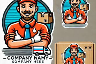 do awesome delivery boy mascot logo design with express service