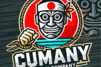 do make japanis tiki mascot logo design with unlimited review