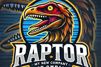 do wonderful raptor mascot logo design with express delivery
