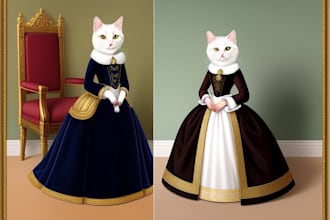 create custom royal historical pet portrait