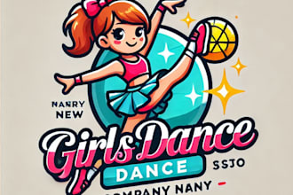 do make girls dance mascot logo design with express delivery