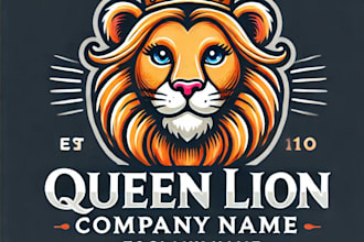 do make queen lion mascot logo design with unlimited review