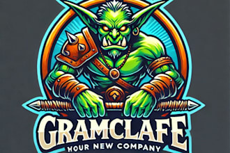do amazing warcraft goblin mascot logo design with unlimited review