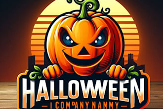 do amazing halloween pumpkin mascot logo design with express delivery