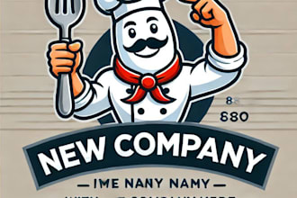 do awesome chef mascot logo design with unlimited review