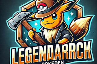 do creative legendarisch pokemon pokedex mascot logo design with company