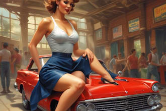 draw a pin up girl and pin up girl illustration