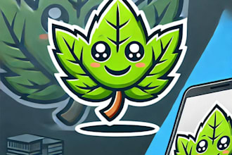 do awesome weed funki leaf mascot logo design with 1 day delivery