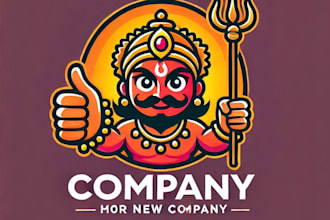 do awesome happy dussehra festival mascot logo design with unlimited review