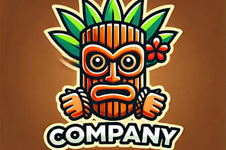 do wonderful tiki mask mascot logo design with express delivery