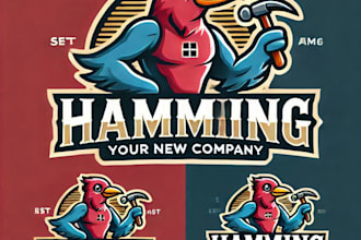 do creative hamming bird mascot logo design with business