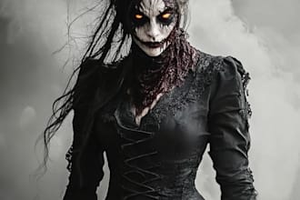do scary horror creature and fantasy character concept art