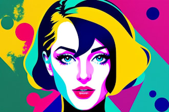 draw a pretty or abstract pop art portrait