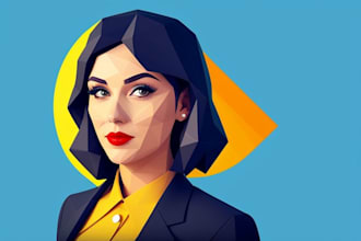 draw low poly or pop art illustration