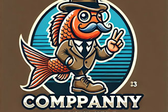do awesome arowana predator fish mascot logo design with express delivery